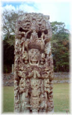 Stela at Copan Ruins, Honduras.