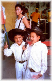 Two Young Musicians - La Ceiba Market, Honduras.